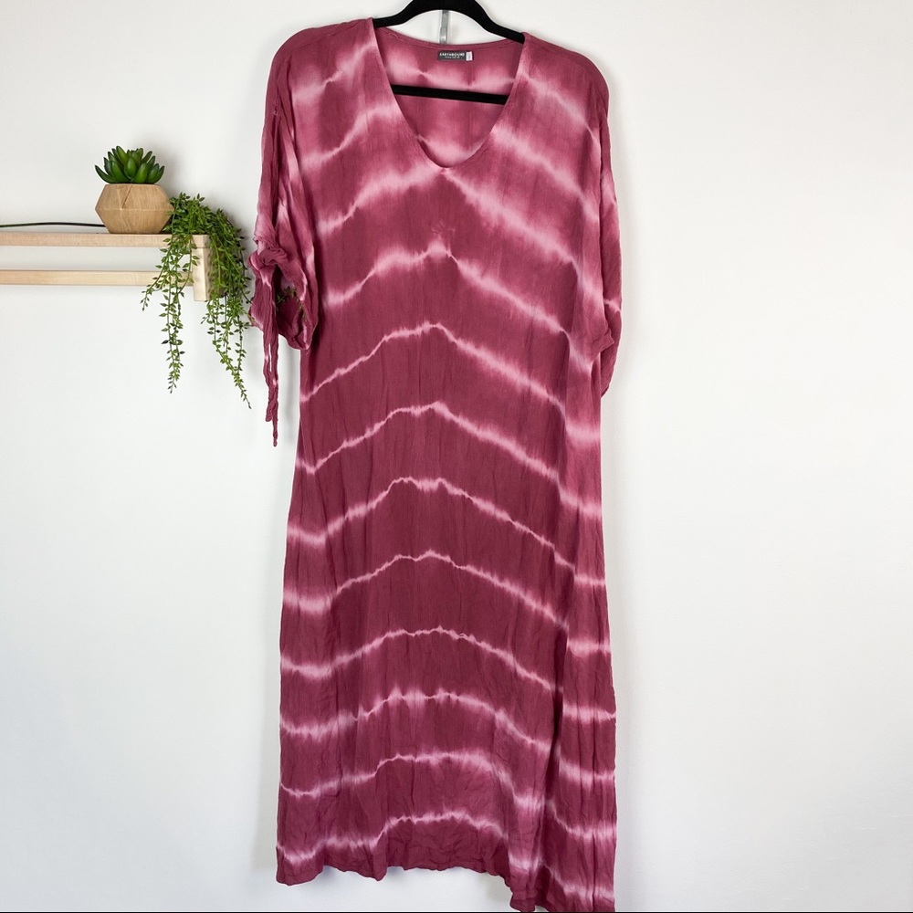 Earthbound tie dye maxi burgundy flowy size large